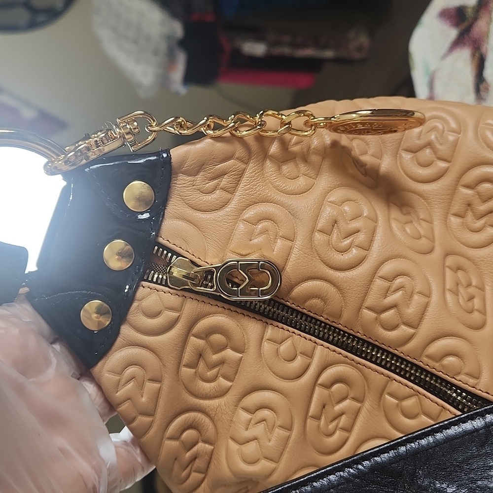 Marino Orlandi backpack or shoulder bag Huge-os with gold hardware - Picture 11 of 11